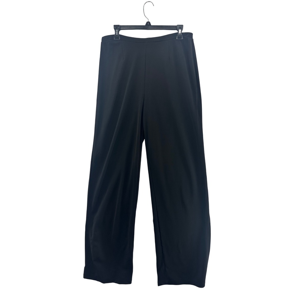 Sigrid Olsen Black‎ Wide Leg Pants Women's Size L Rayon Blend Comfortable Fit